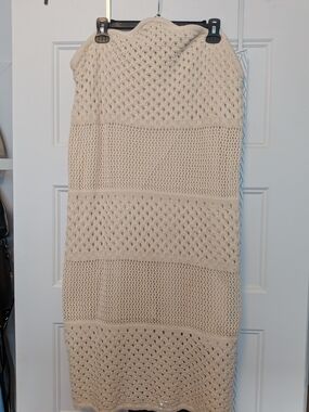 Cream Crochet Boho Midi Dress